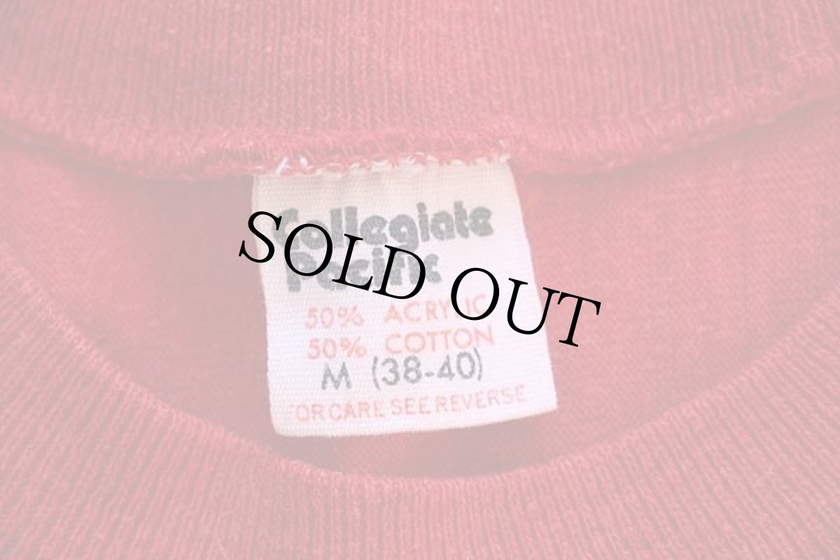 画像4: 80s USA製 Collegiate Pacific WINONA 81 ナンバリング フットボールTシャツ 赤 M (4)