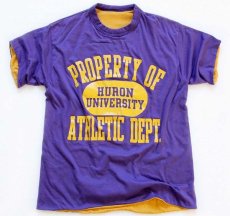 画像1: 80s HURON UNIVERSITY リバーシブルTシャツ 紫×黄 (1)