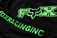 画像2: 00s FOX RACING 蛍光 発泡プリント スウェットパーカー 黒 XL (2)