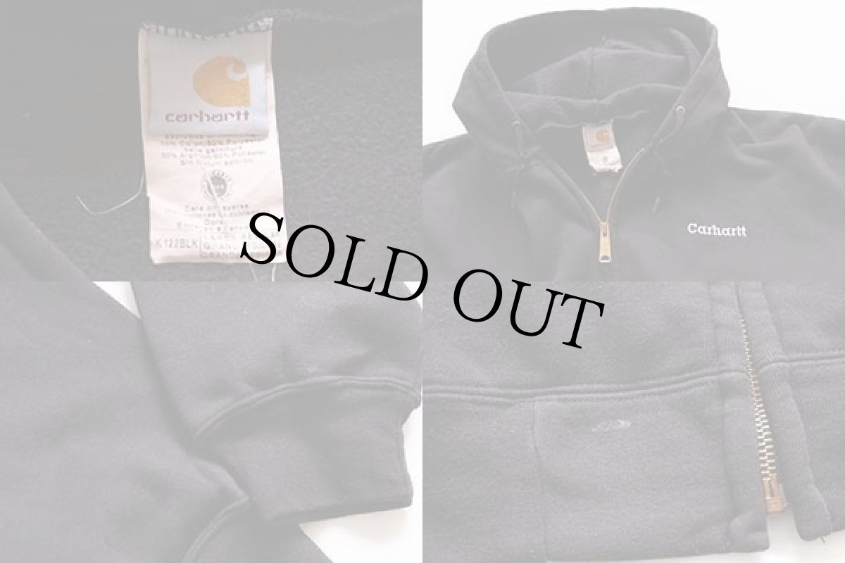 画像3: carharttカーハート ワンポイント スウェット ジップパーカー 黒 L (3)