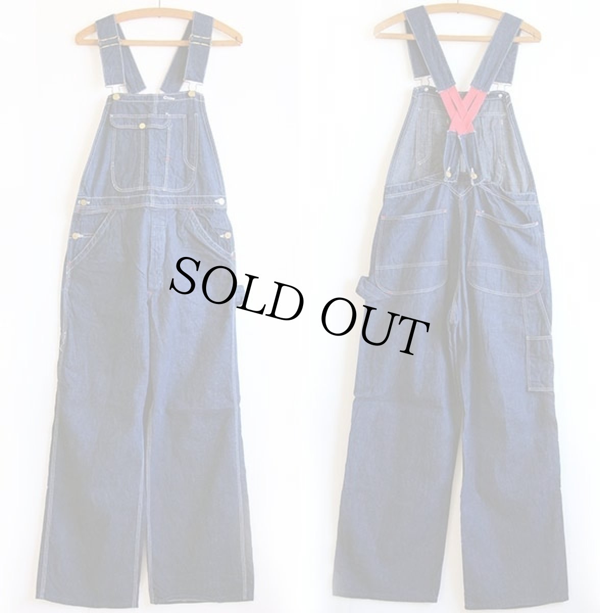 画像2: 50s UNKNOWN ローバック インディゴ デニム オーバーオール (2)