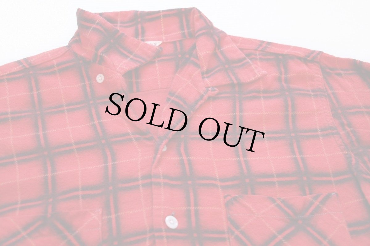 画像2: 50s E&W STRONGMAN チェック プリントネルシャツ M (2)