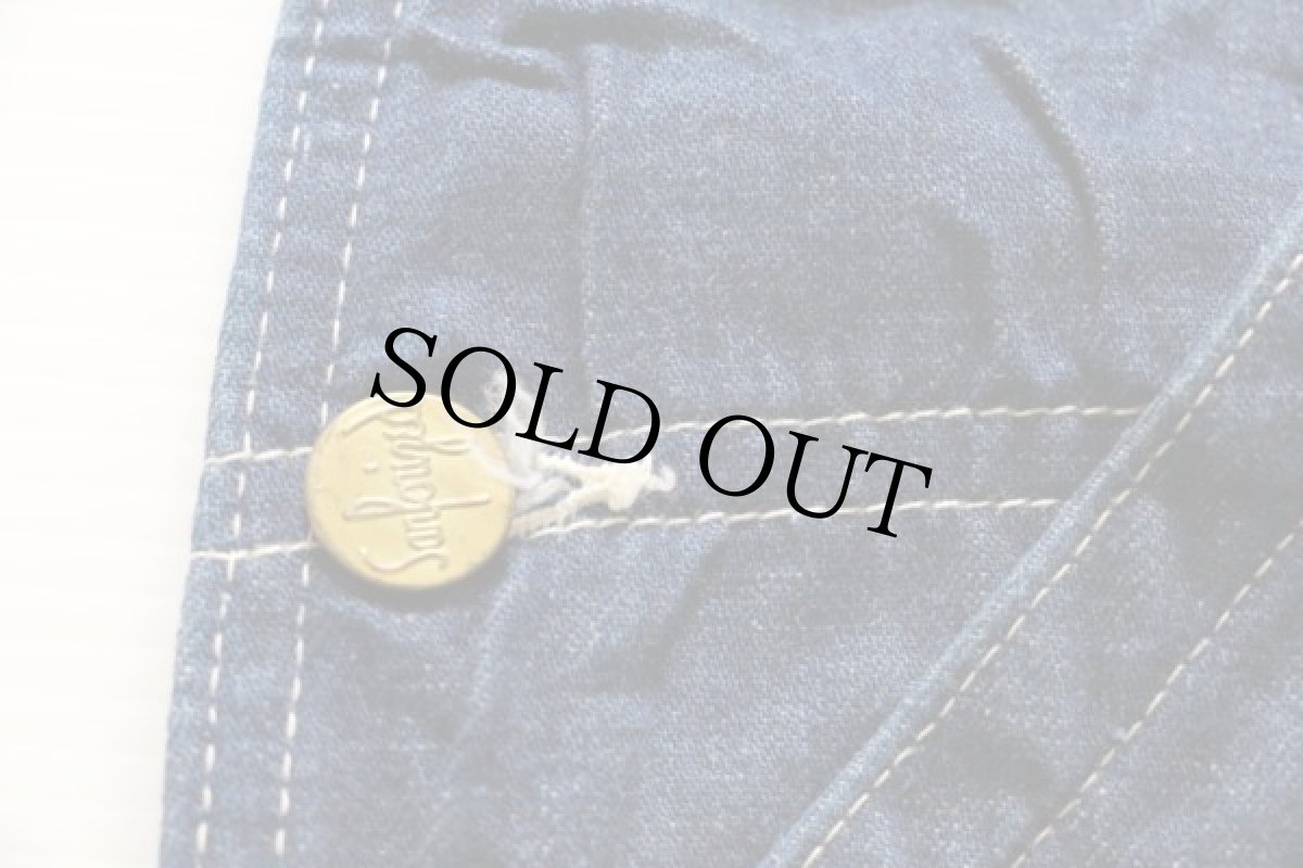 画像7: 50s UNKNOWN ローバック インディゴ デニム オーバーオール (7)