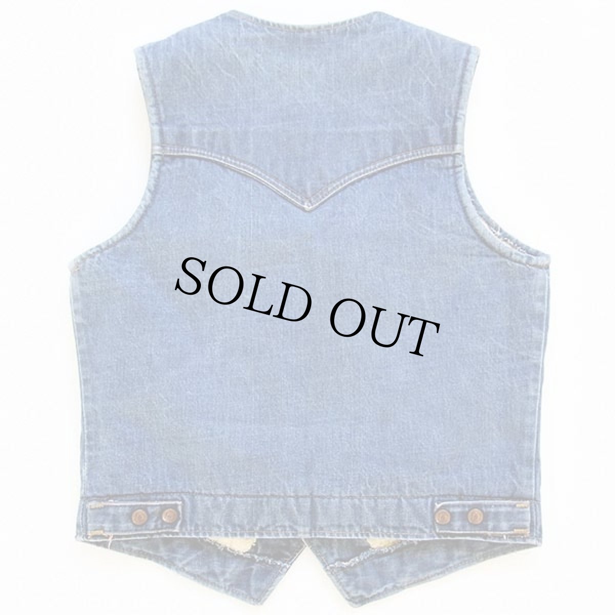 画像2: 70s USA製 WASHINGTON DEE CEE ボアライナー デニムベスト M (2)