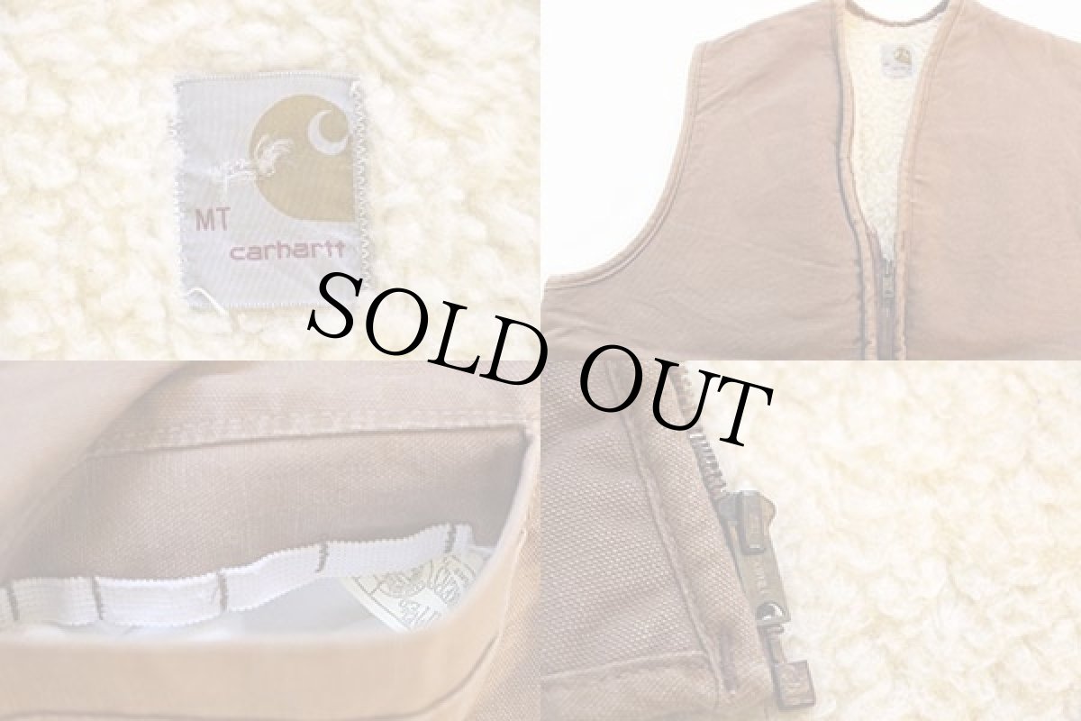 画像3: 70s carharttカーハート ボアライナー ダックベスト 茶 MT (3)