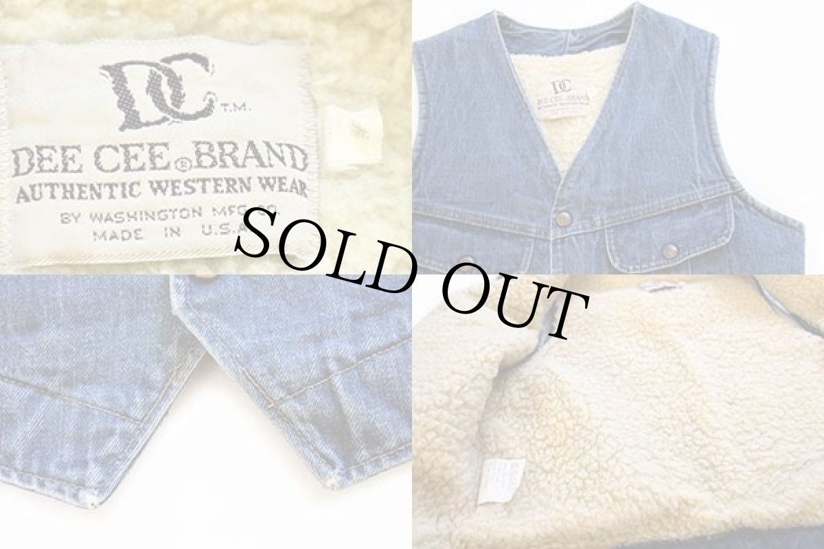 画像3: 70s USA製 WASHINGTON DEE CEE ボアライナー デニムベスト M (3)