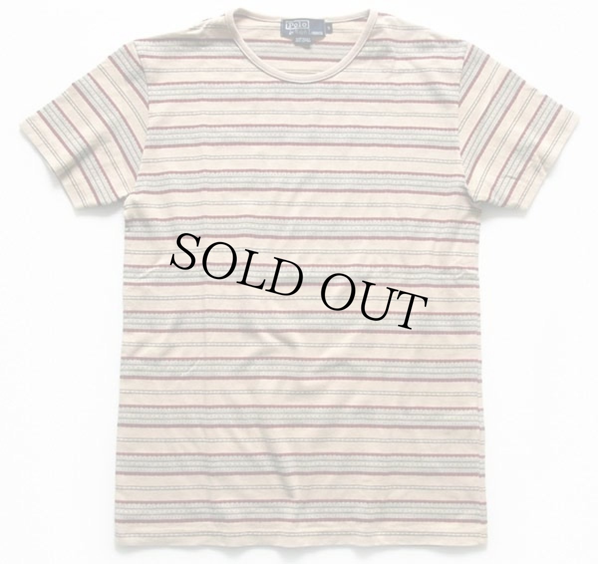 画像2: 90s USA製 ポロ ラルフローレン ジャガード ボーダー Tシャツ S (2)