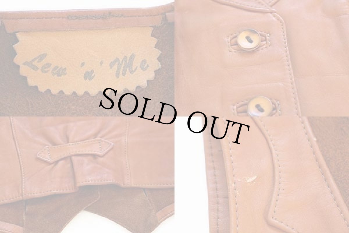 画像3: 70s Lew'n'Me レザーベスト 茶 7 (3)