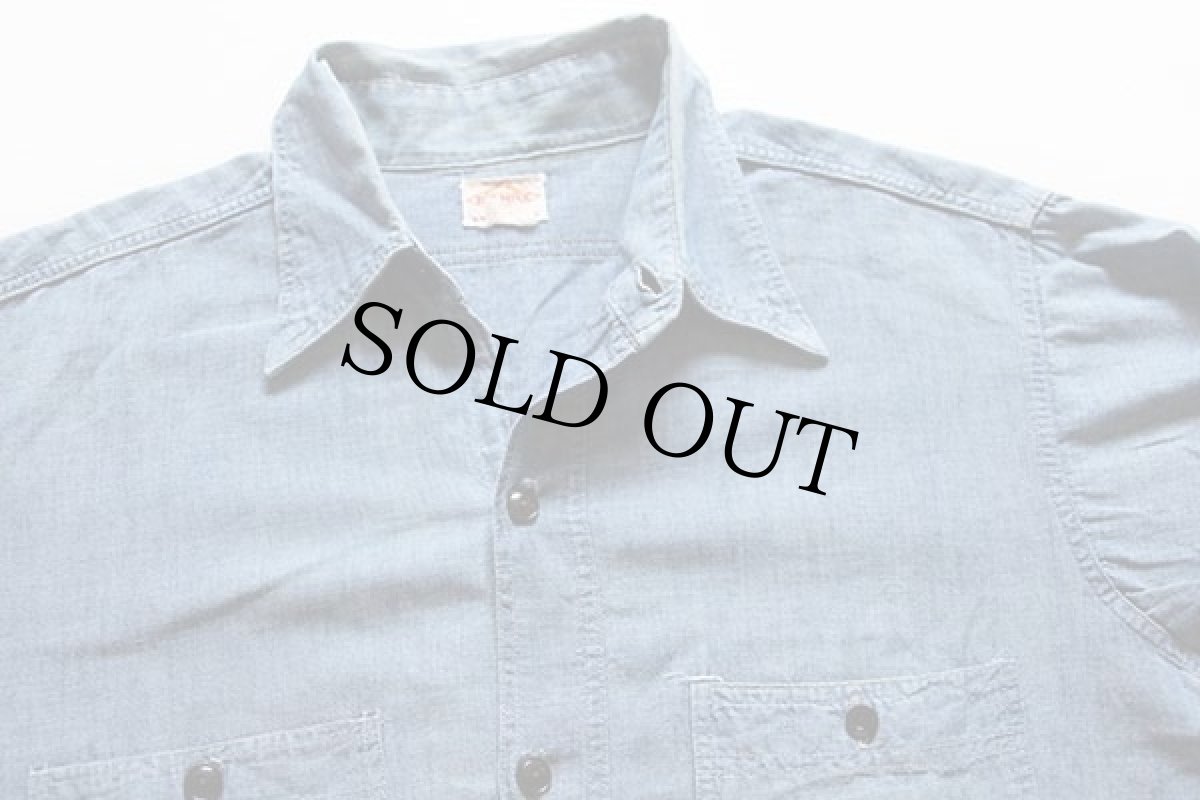 画像3: 50s BIG MIKEビッグマイク マチ付き コットン シャンブレーシャツ (3)