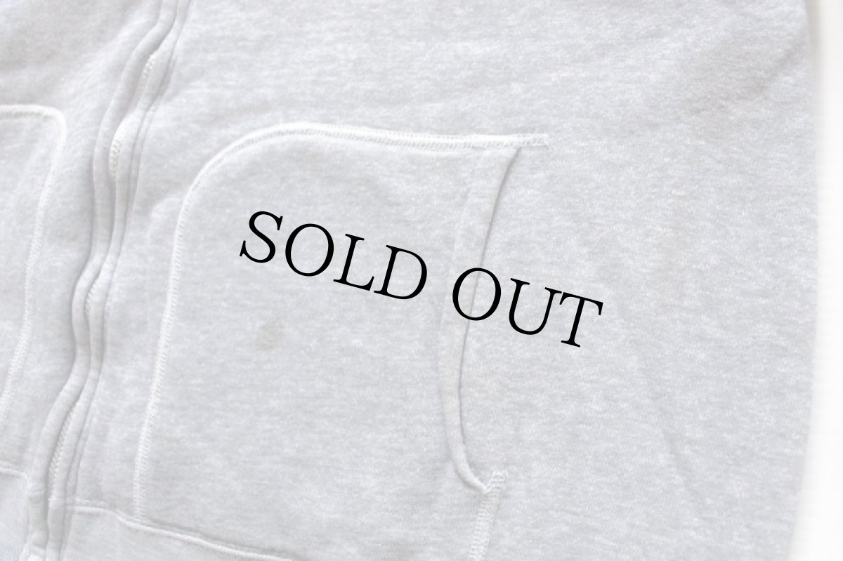 画像4: 60s UNKNOWN セパポケ 裏サーマル スウェット ジップパーカー 杢グレー (4)