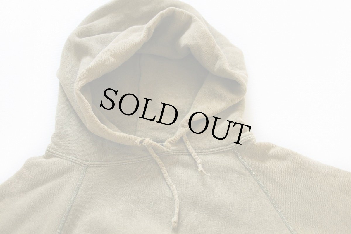 画像3: 60s MAYO SPRUCE 無地 コットン スウェットパーカー オリーブ フェード L (3)