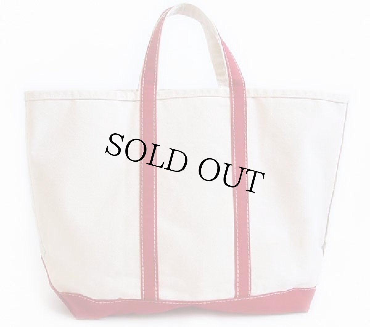 画像2: 80s USA製 LANDS'ENDランズエンド 耳付き キャンバス トートバッグ 赤 L (2)