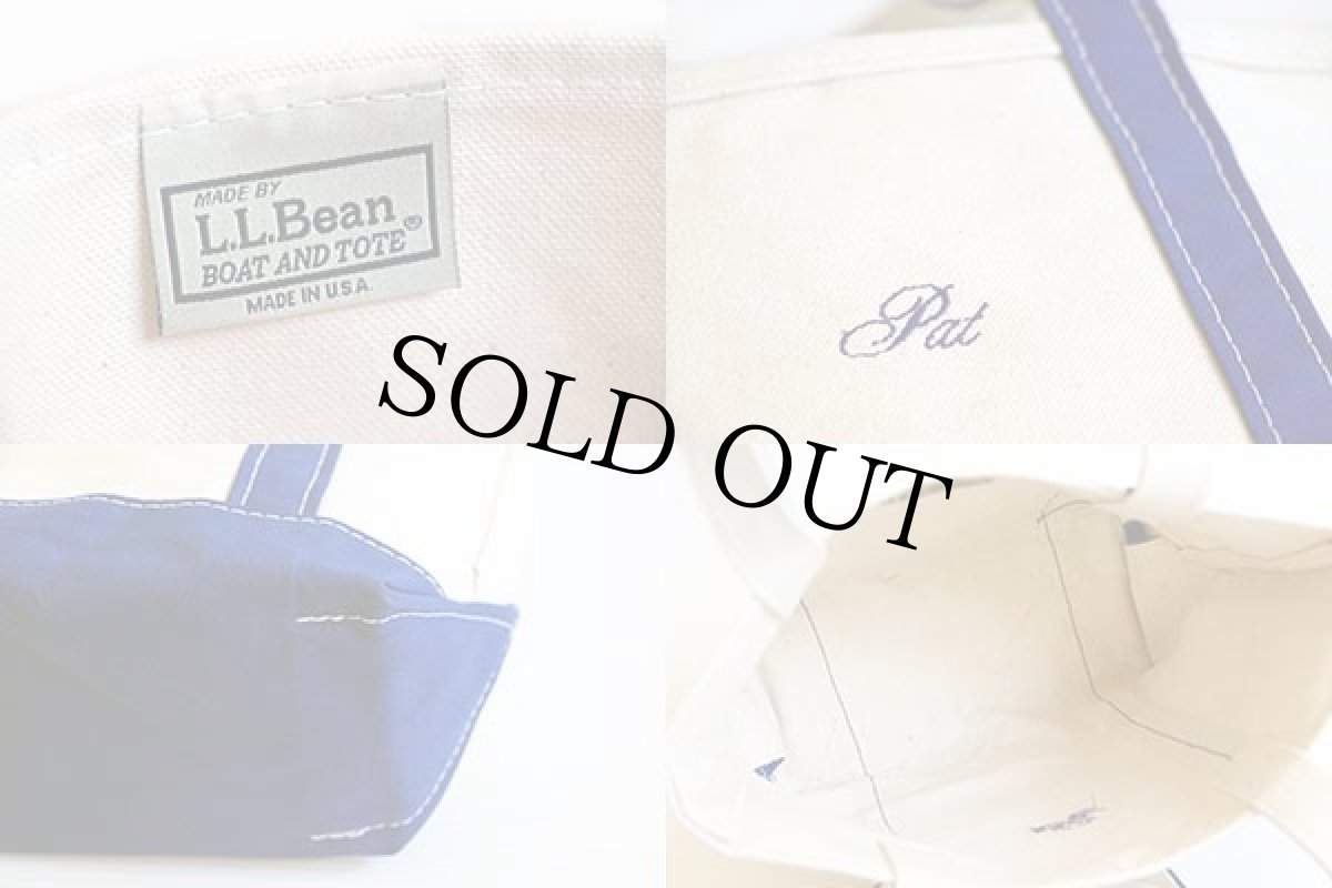 画像3: USA製 L.L.Bean BOAT AND TOTE Pat刺繍 ロングハンドル キャンバス トートバッグ 青 S★スモール (3)