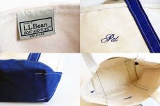 画像3: USA製 L.L.Bean BOAT AND TOTE Pat刺繍 ロングハンドル キャンバス トートバッグ 青 S★スモール (3)