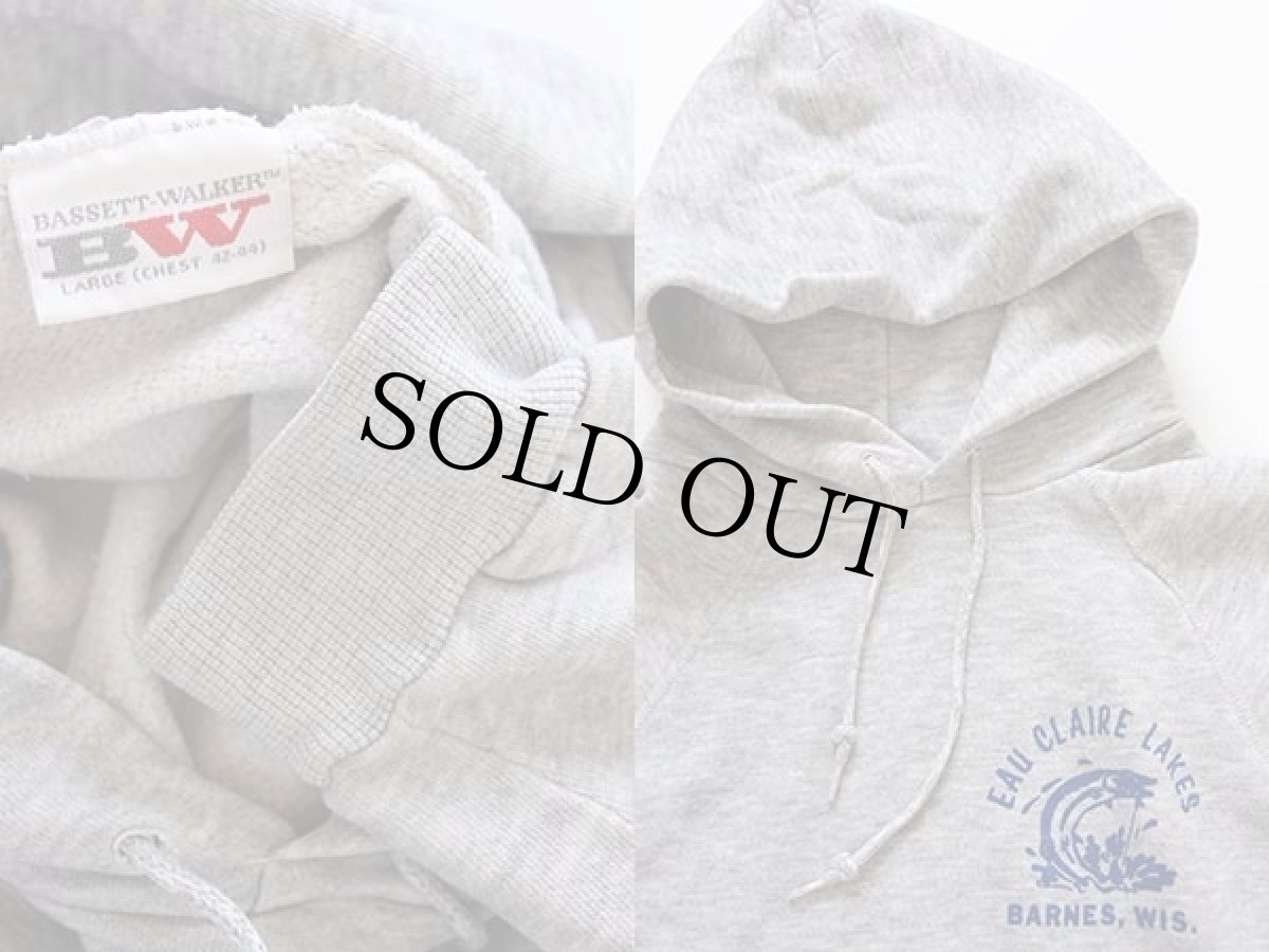 画像3: 80s USA製 BASSETT-WALKER EAU CLAIRE LAKES スウェットパーカー 杢グレー L (3)