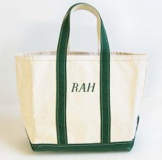 画像1: 90s L.L.Bean BOAT AND TOTE RAH刺繍 キャンバス トートバッグ 緑 M★ミディアム (1)