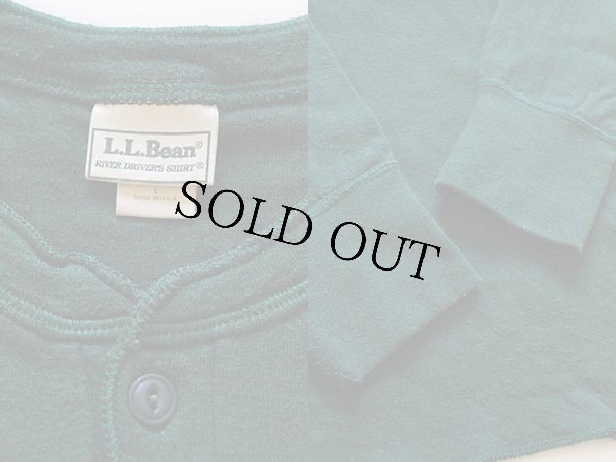 画像3: 90s USA製 L.L.Bean ヘンリーネック 2レイヤー アンダーシャツ 緑 L (3)