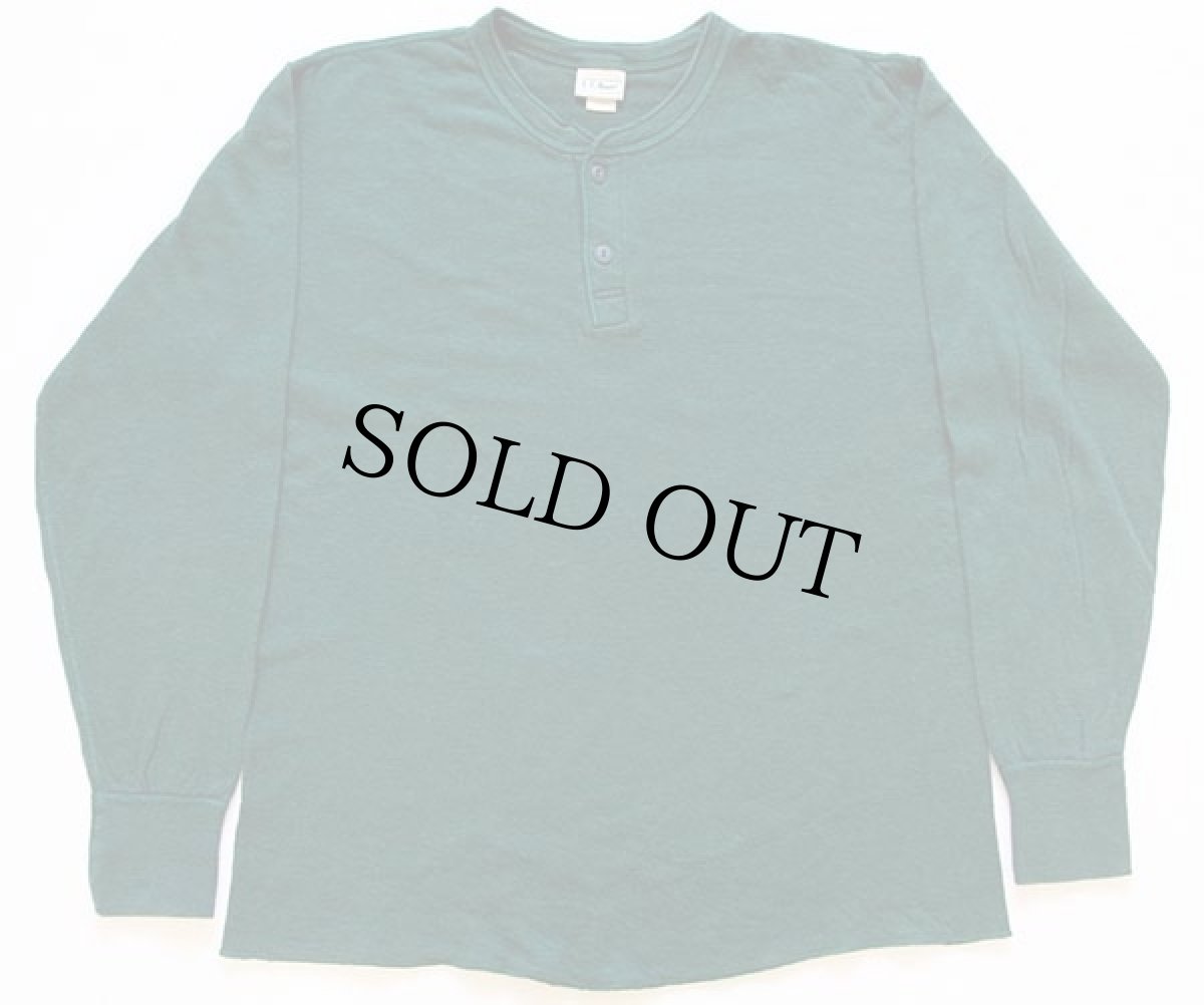 画像2: 90s USA製 L.L.Bean ヘンリーネック 2レイヤー アンダーシャツ 緑 L (2)