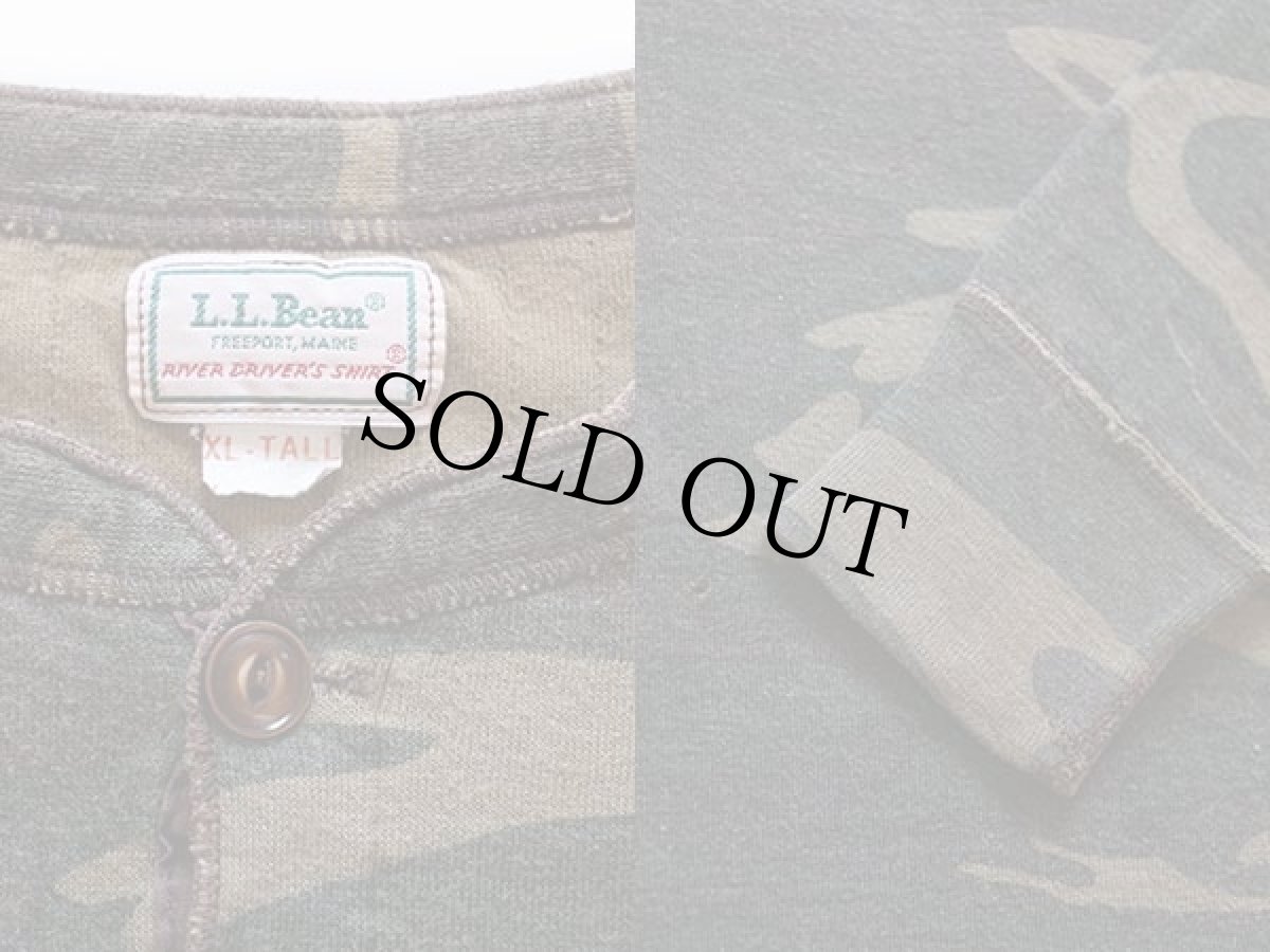 画像3: 80s USA製 L.L.Bean 迷彩 ヘンリーネック 2レイヤー アンダーシャツ XL (3)