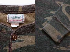 画像3: 80s USA製 L.L.Bean 迷彩 ヘンリーネック 2レイヤー アンダーシャツ XL (3)