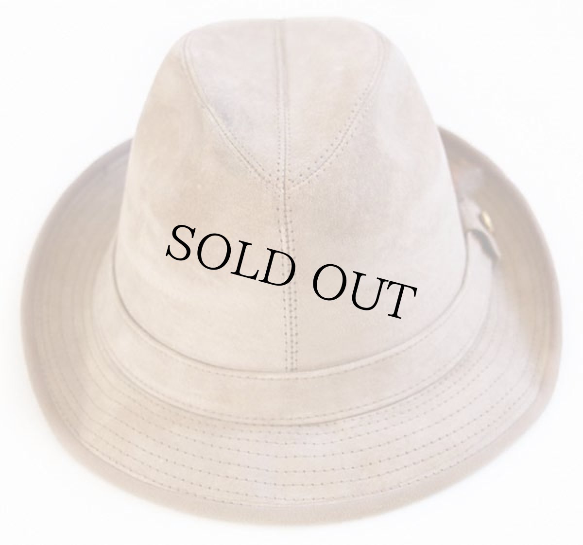 画像2: ビンテージ USA製 DEERSKIN TRADING POST スエードレザー フェドラハット サンドベージュ 7 1/2 (2)