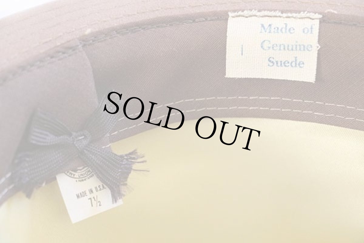 画像3: ビンテージ USA製 DEERSKIN TRADING POST スエードレザー フェドラハット サンドベージュ 7 1/2 (3)