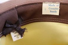 画像3: ビンテージ USA製 DEERSKIN TRADING POST スエードレザー フェドラハット サンドベージュ 7 1/2 (3)