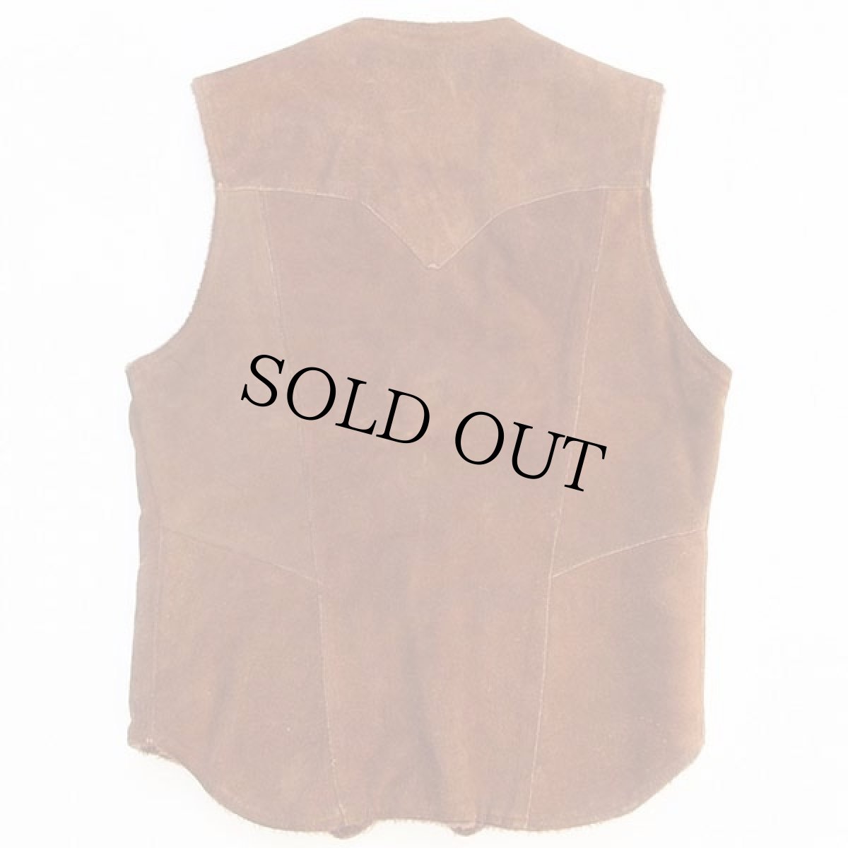 画像2: 70s Pioneer Wear ボアライナー スエード レザーベスト 焦げ茶 38 (2)