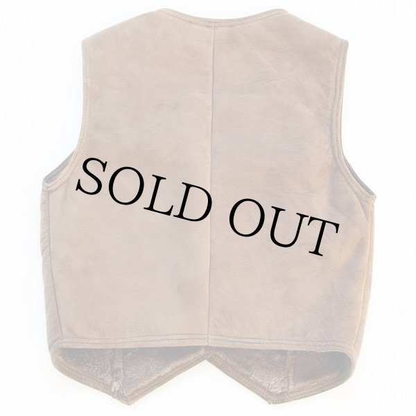 カナダ製 Egli's シープスキン リアル ムートンベスト グレーブラウン