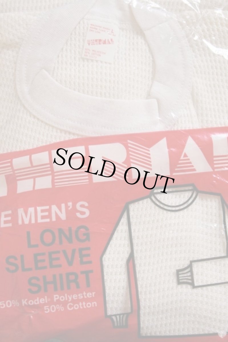 画像3: デッドストック★80s USA製 THERMAL サーマルシャツ ナチュラル L (3)