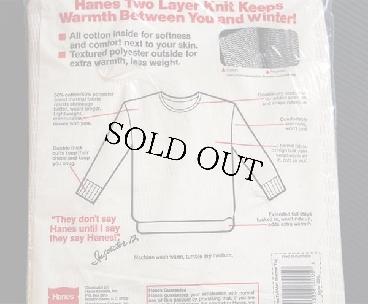 画像2: デッドストック★80s USA製 Hanes サーマルシャツ ナチュラル XL (2)