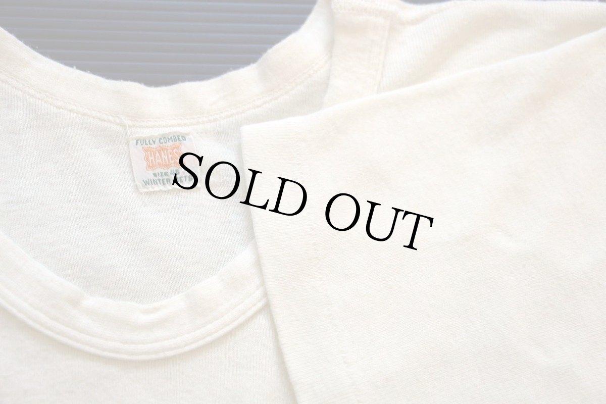 画像3: 40s HANES コットン 半袖アンダーシャツ クリーム 46 (3)