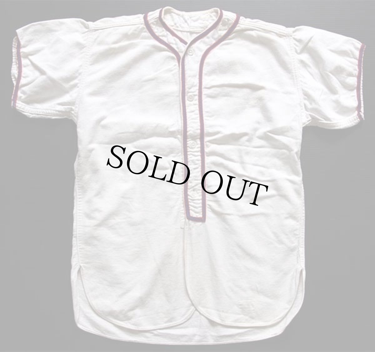 画像2: 50s BITUMINOUS MATERIALS パッチ付き コットン ベースボールシャツ 白 (2)