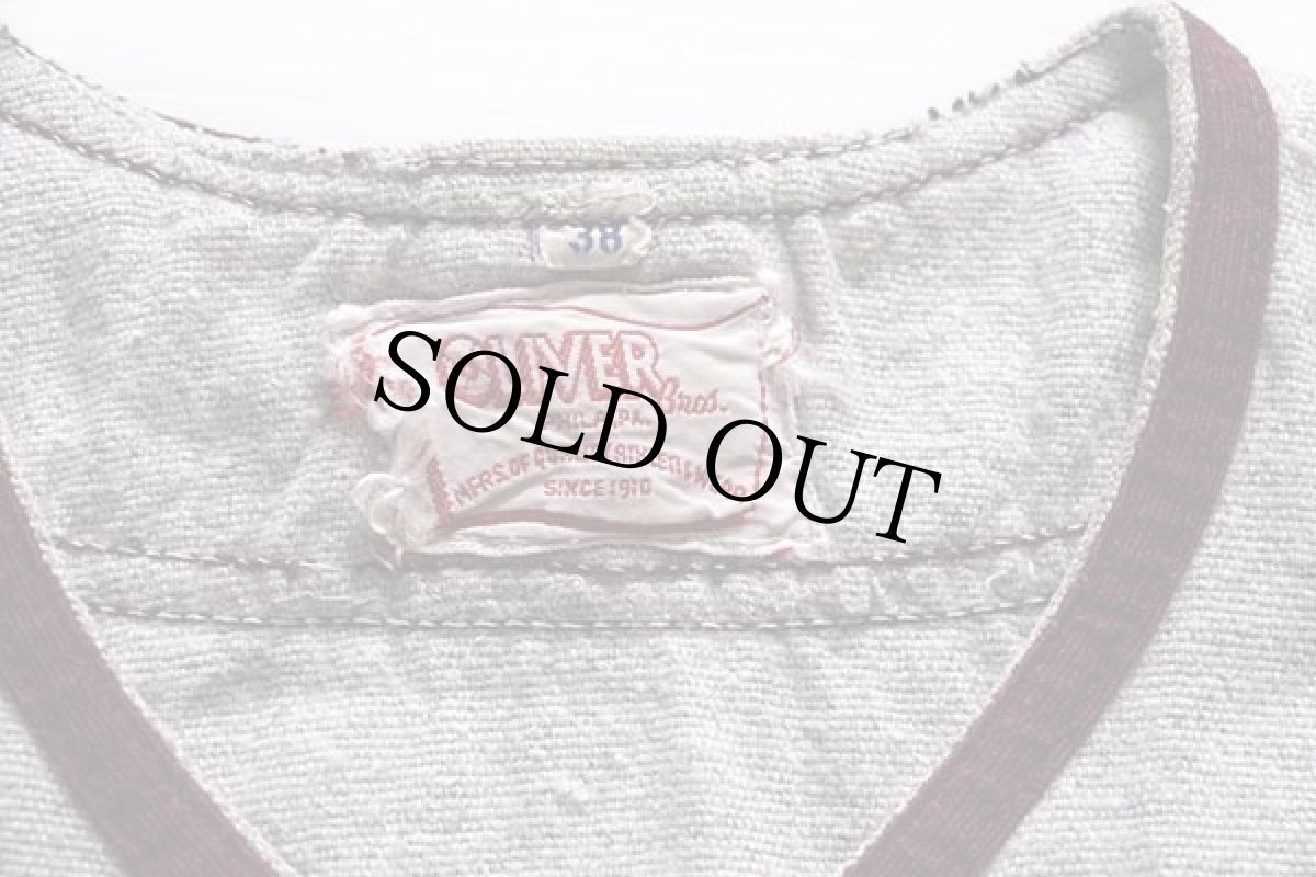 画像4: 50s OLIVER フェルトパッチ インディアンヘッド パッチ ウール ベースボールシャツ 杢ブルーグレー 38 (4)