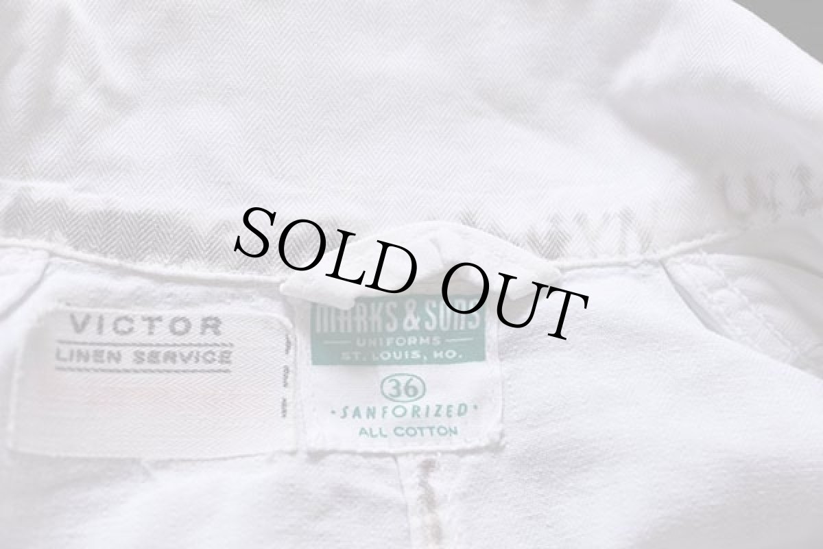 画像4: 50s MARKS & SONS HBT ヘリンボーンツイル コート 白 36 (4)