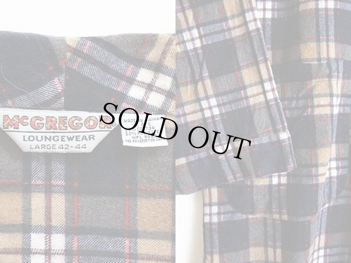 画像3: 80s McGREGORマクレガー タータンチェック ライトネル ガウン L (3)