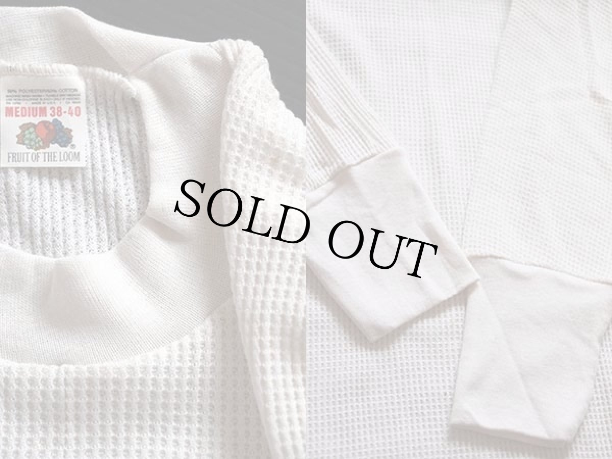 画像3: デッドストック★80s USA製 FRUIT OF THE LOOM サーマルシャツ ナチュラル M (3)