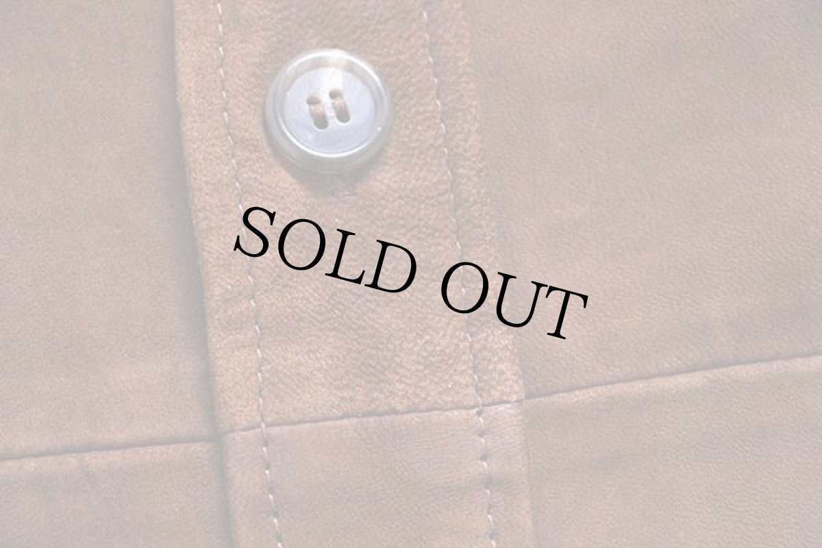 画像5: 90s ポロ ラルフローレン ディアスキン スエード レザー シャツジャケット 茶 L (5)