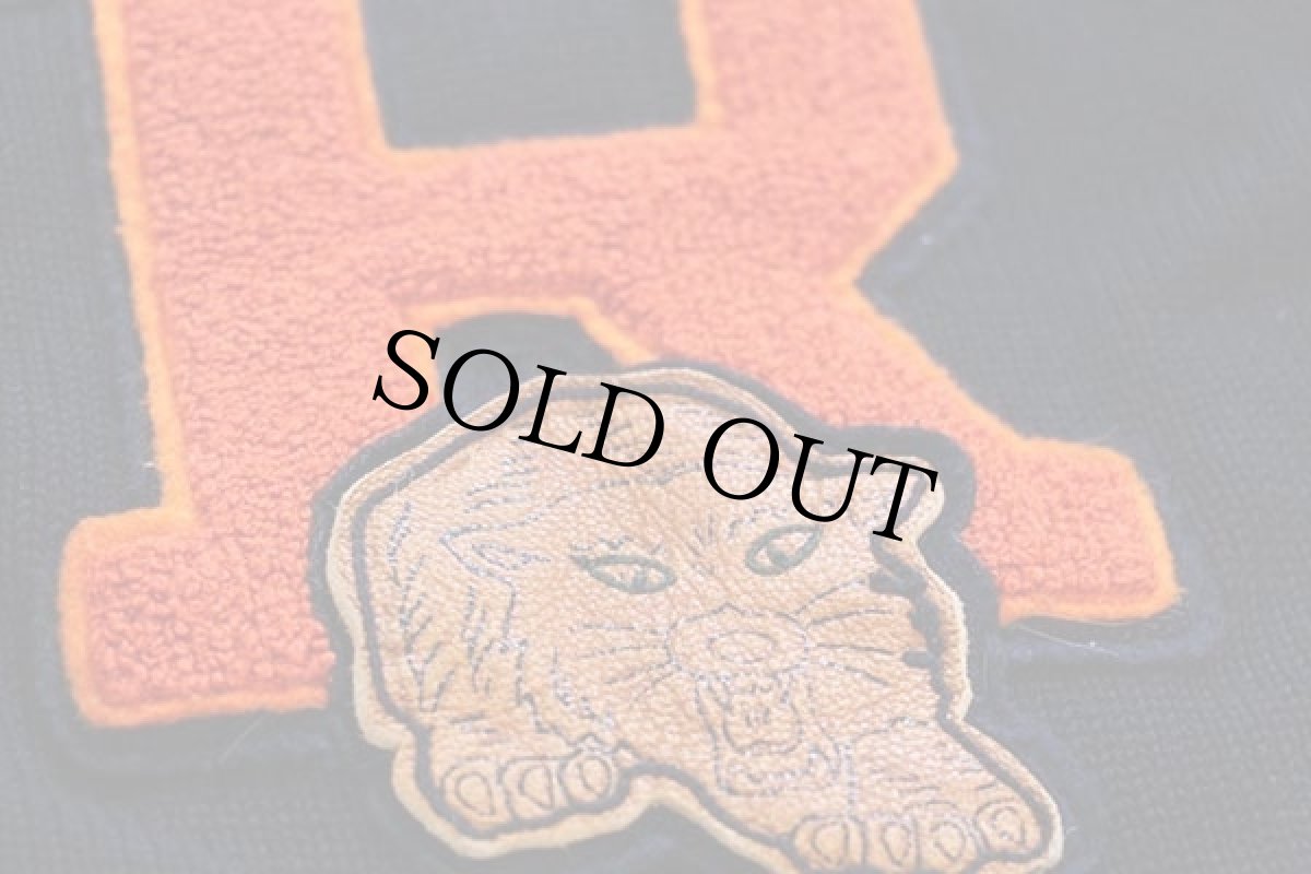 画像5: 00s RUGBY ラルフローレン パッチ付き ショールカラー コットンニット レタードカーディガン 紺 L (5)