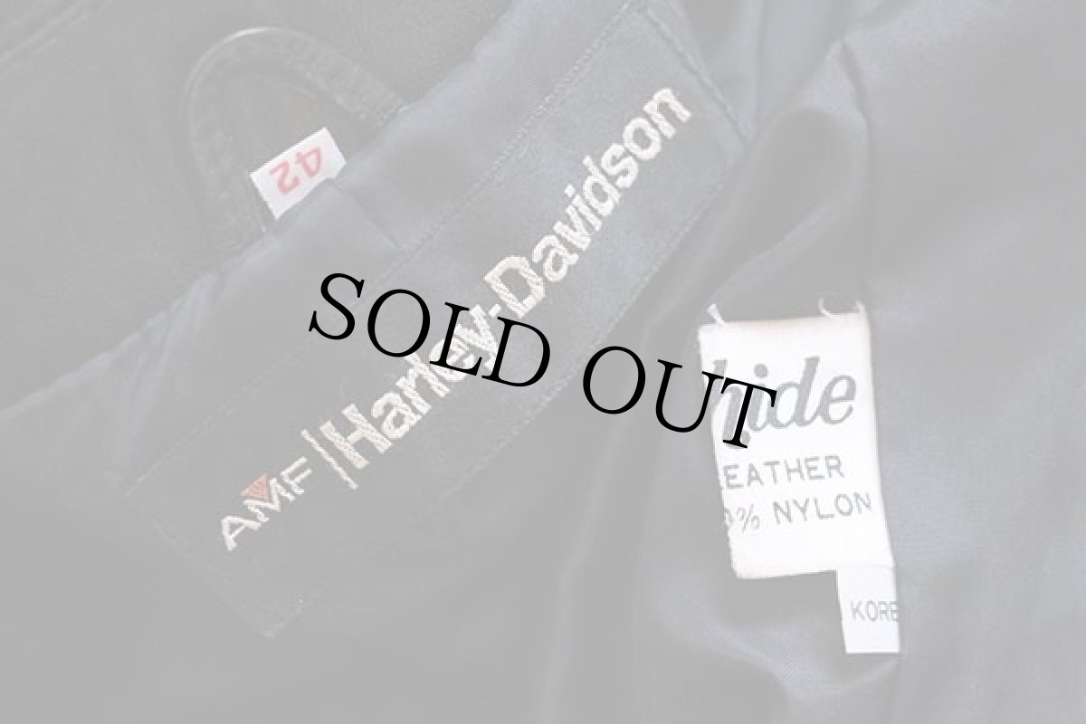 画像4: 70s AMF Harley-Davidsonハーレー ダビッドソン カウハイド レザージャケット 黒 42 (4)