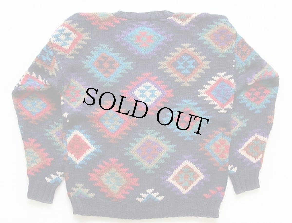 画像2: 80s Woolrichウールリッチ フォークロア柄 ラミー×コットンニット セーター M (2)