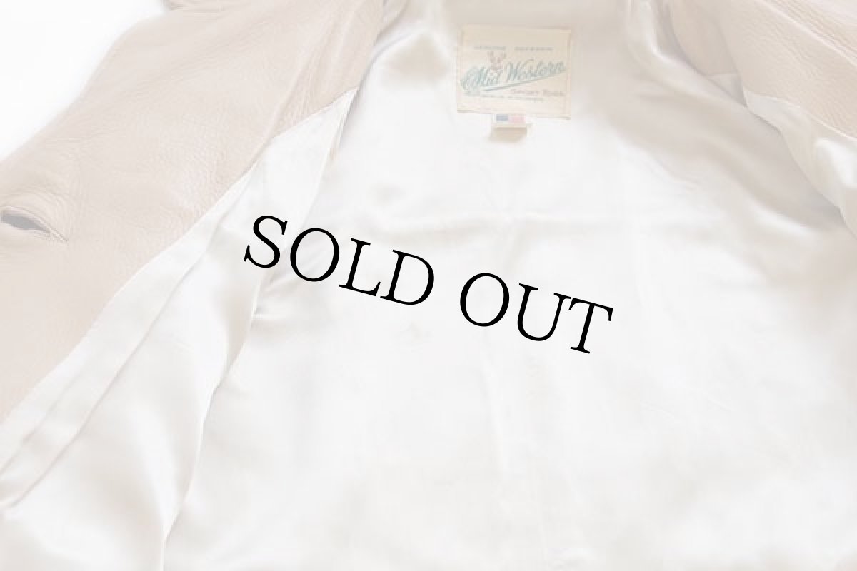 画像6: USA製 Mid Western ディアスキン レザージャケット アイボリー (6)