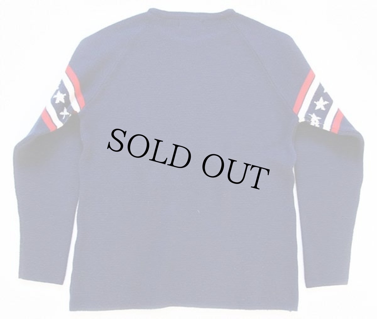 画像2: 70s Jersild アームスターライン アクリルニット セーター 紺 L (2)