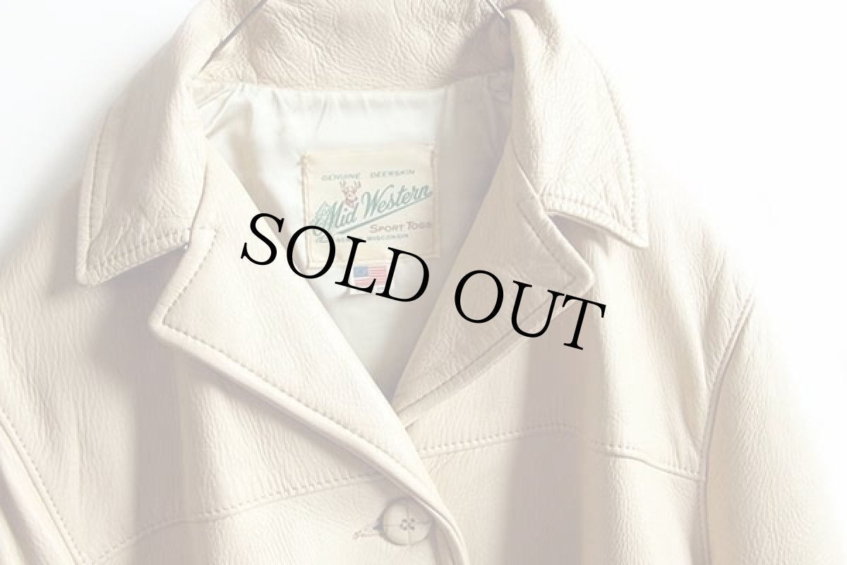 画像3: USA製 Mid Western ディアスキン レザージャケット アイボリー (3)