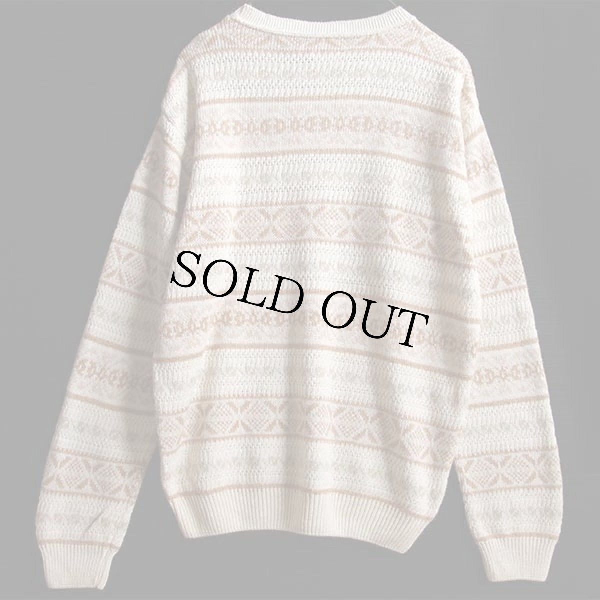 画像2: 80s USA製 L.L.Bean フェアアイル柄 コットンニット セーター S (2)