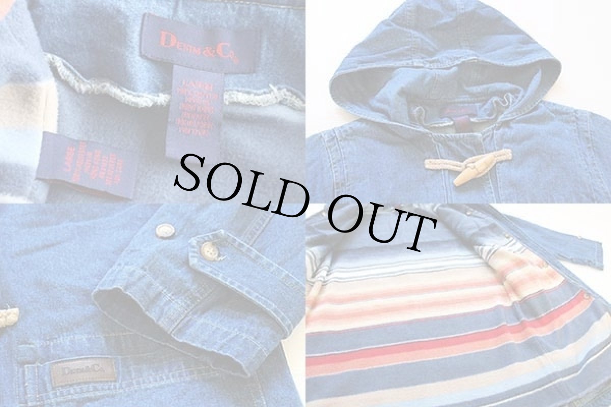 画像3: 90s DENIM&Co. ライナー付き デニム ダッフルコート L (3)
