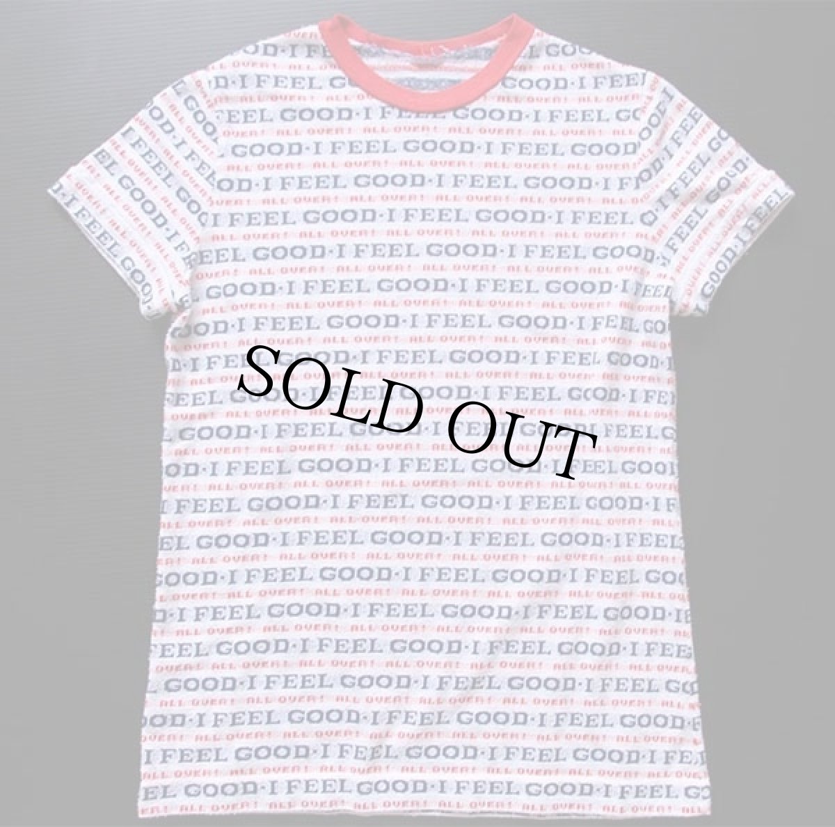 画像2: 70s I FEEL GOOD ALL OVER ! 総柄 ジャガード Tシャツ (2)