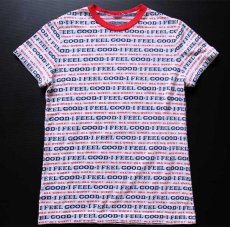 画像2: 70s I FEEL GOOD ALL OVER ! 総柄 ジャガード Tシャツ (2)