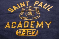 画像3: 60s SAINT PAUL ACADEMY コットン カットオフ 半袖スウェット ナス紺 (3)