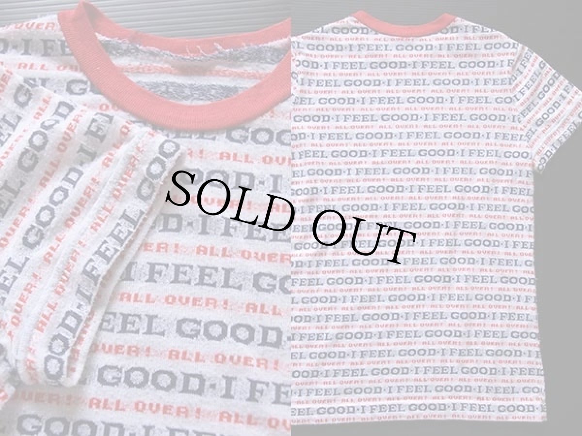 画像3: 70s I FEEL GOOD ALL OVER ! 総柄 ジャガード Tシャツ (3)